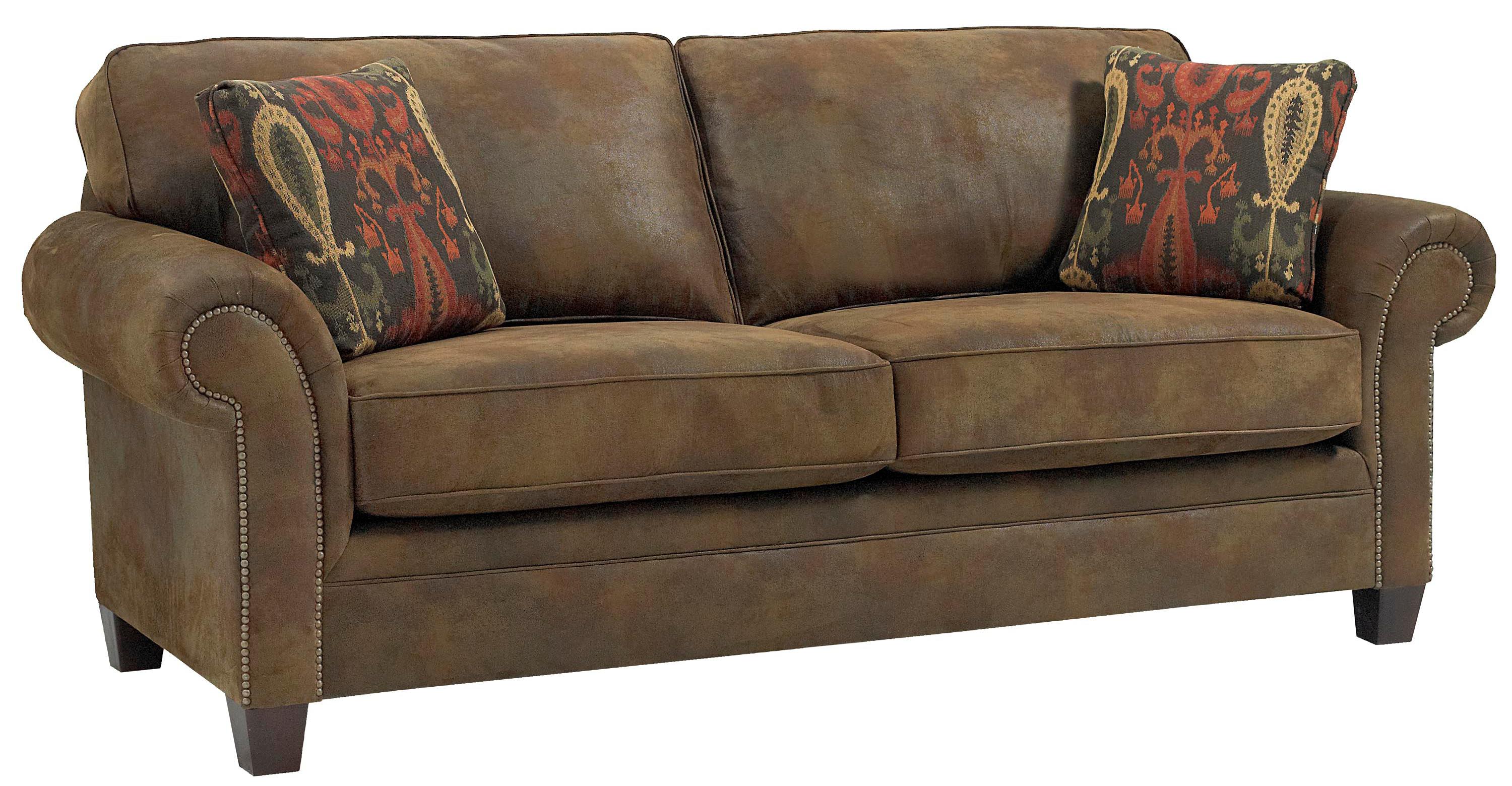 Broyhill Furniture Travis Transitional Sofa with Rolled Arms and Nail